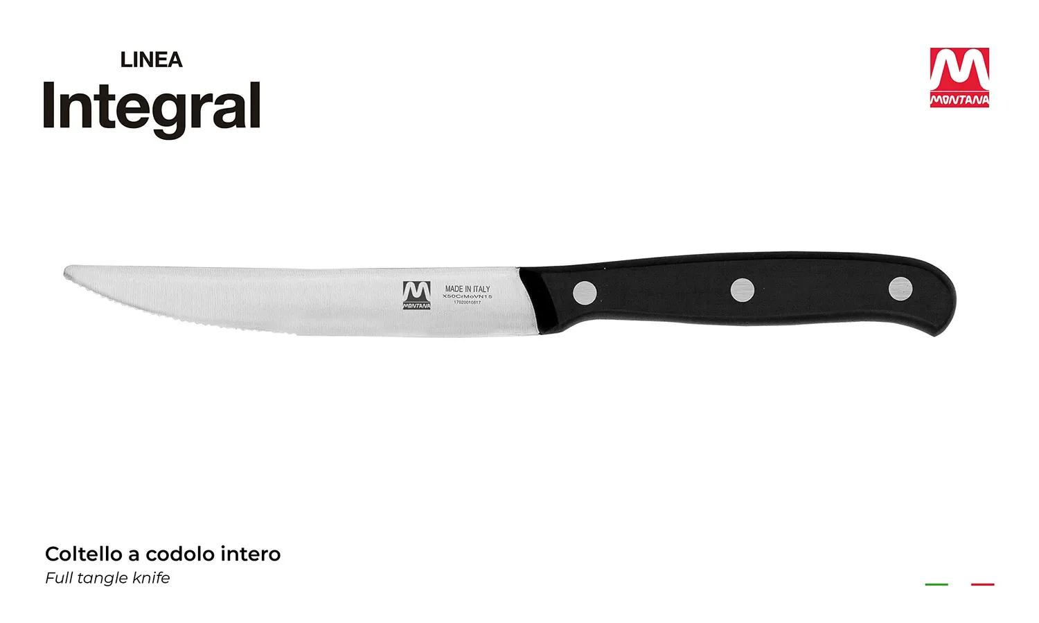 Montana Integral coltello bistecca mezza dentata 11 cm