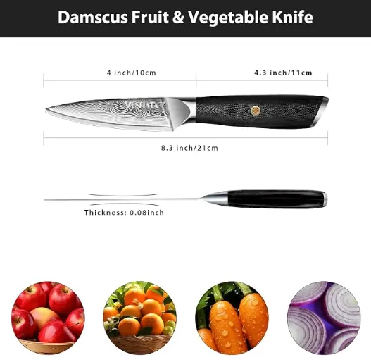 MOSFiATA coltello spelucchino damasco 4 pollici VG10