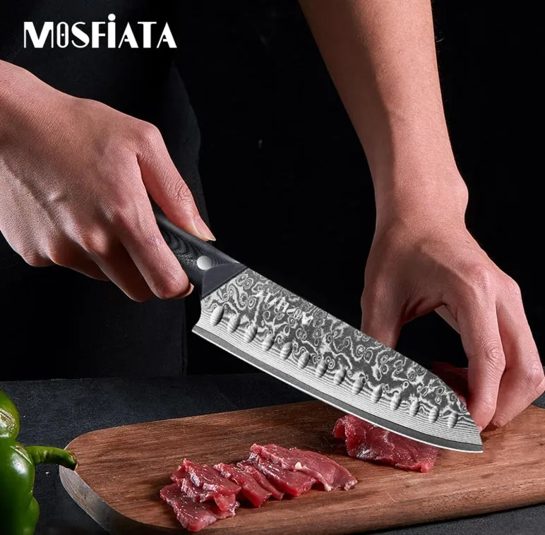 MOSFiATA set coltelli cucina 3 pezzi VG10 Damasco
