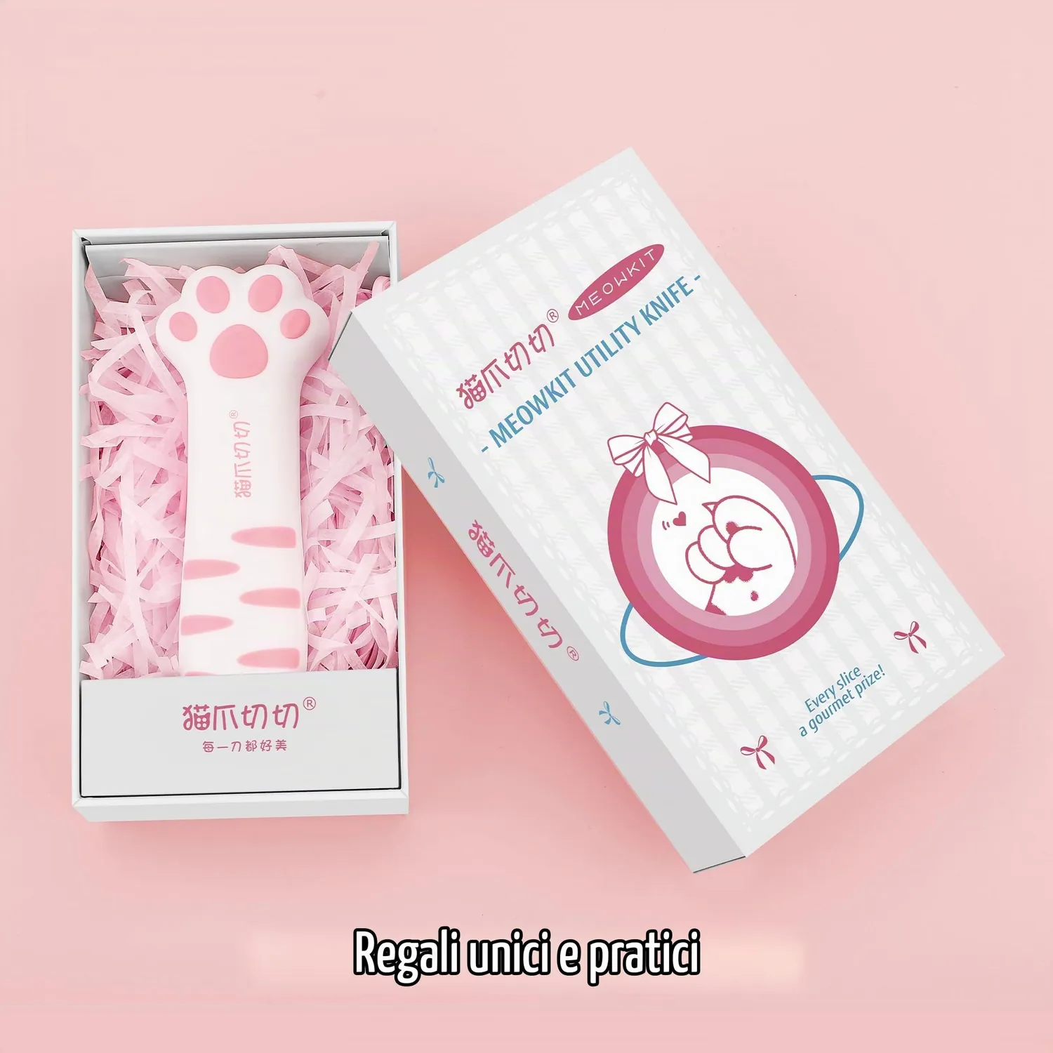 MEOWKIT Cutter Zampa Gatto Rosa Taglierino Mini