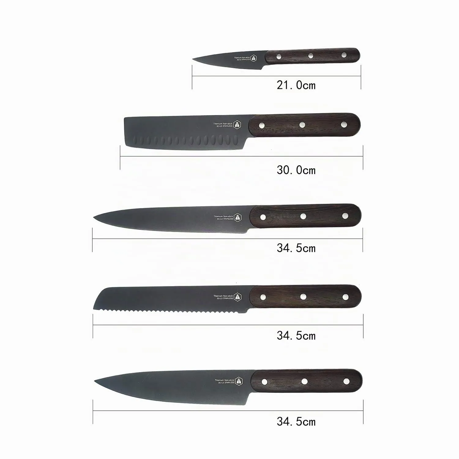 Laguiole en Aubrac Côté Cuisine set 5 coltelli lama nera
