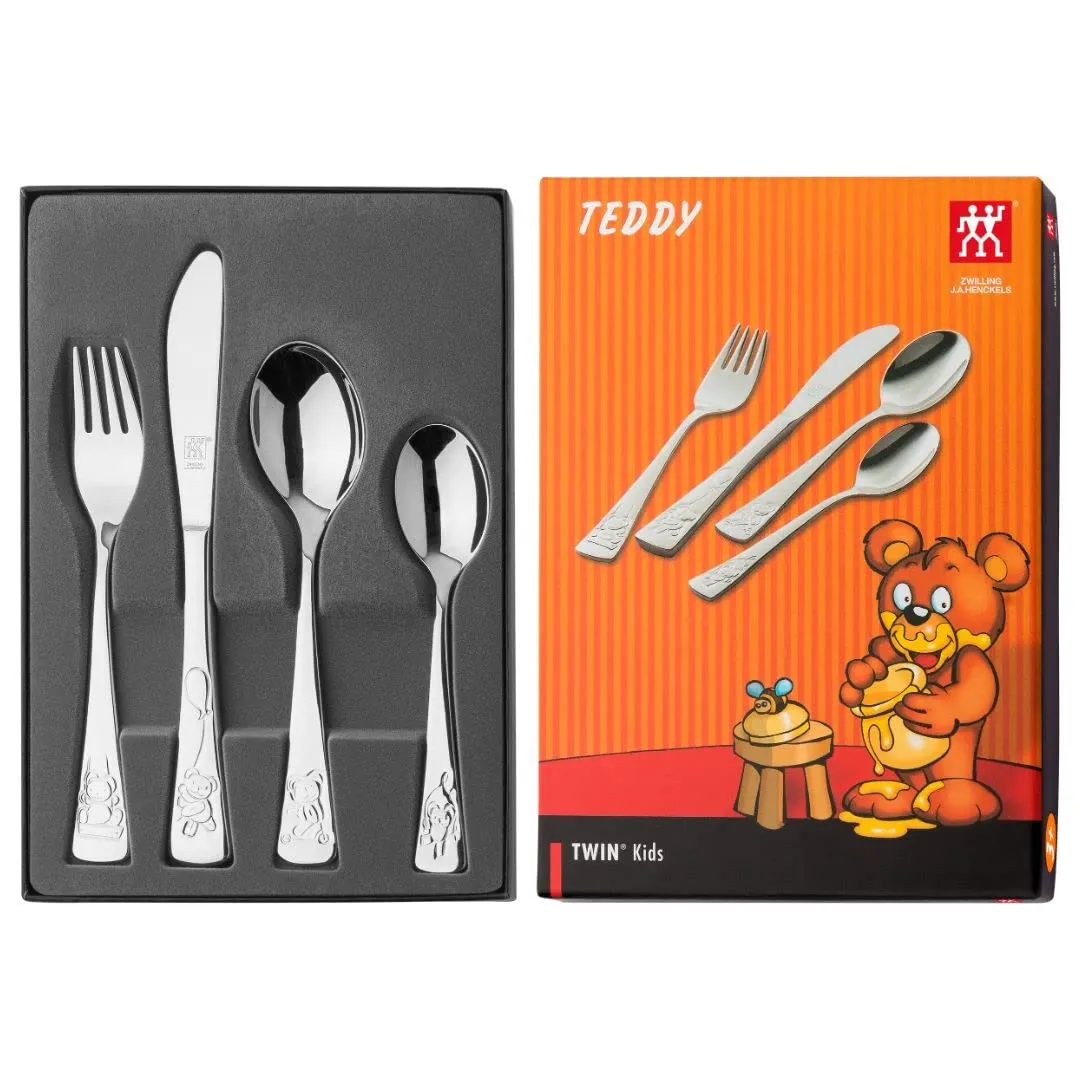 Zwilling Teddy set posate bambini 4 pezzi acciaio inox