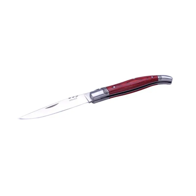 Laguiole en Aubrac coltello pieghevole legno rosso inox