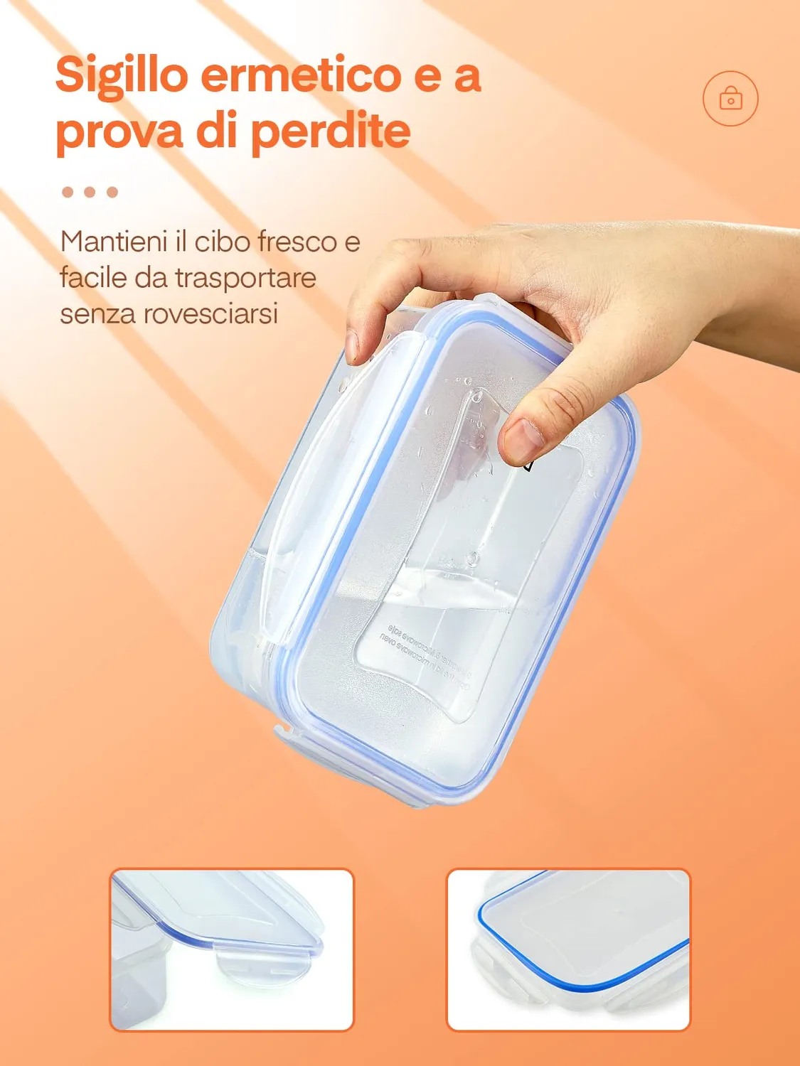 D.Perlla contenitori alimenti 8 pezzi ermetici BPA free