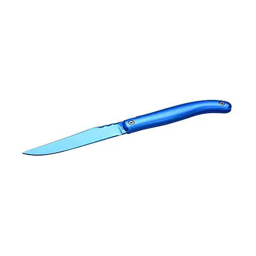 Laguiole en Aubrac coltelli tavola blu 6 pezzi con supporto