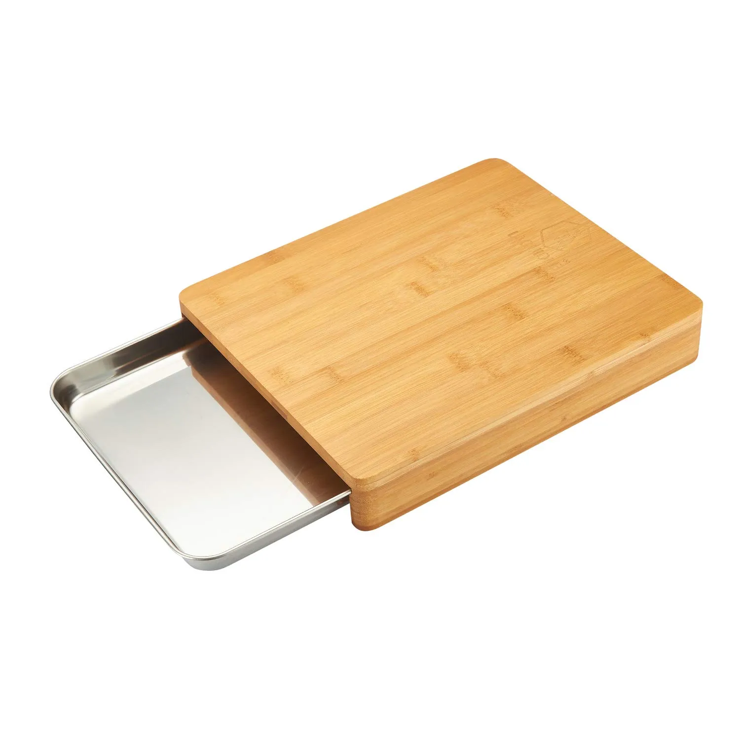 Laguiole en Aubrac tagliere bambù con cassetto acciaio 32 cm