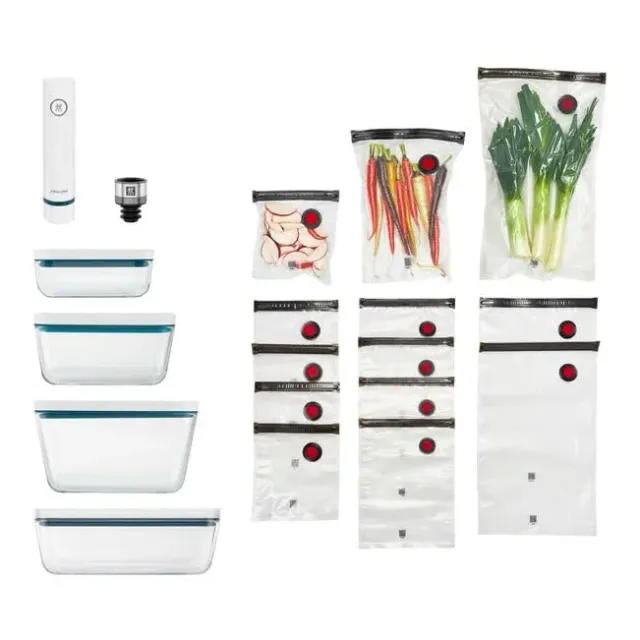 Zwilling Fresh & Save La Mer set sottovuoto 16 pezzi vetro bianco