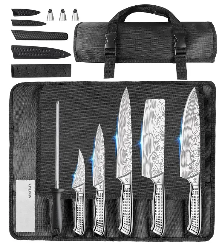 MOSFiATA Set Coltelli 10 Pezzi Giapponese con Borsa Oxford