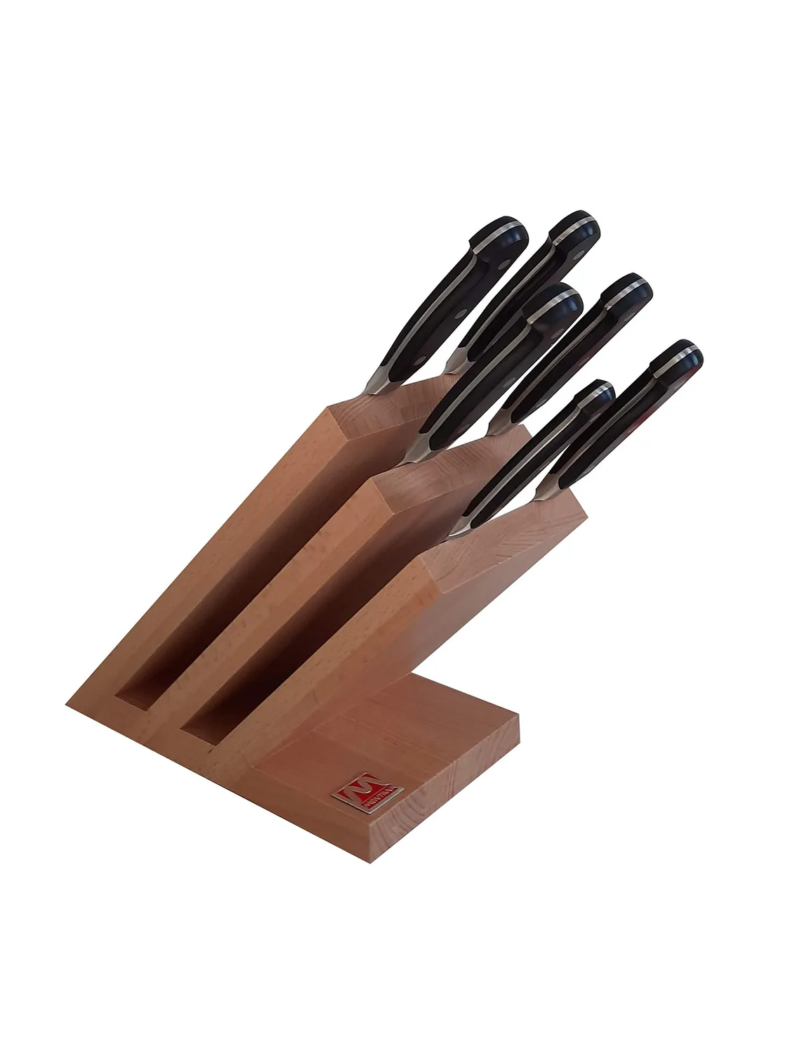 Montana Blu Integral Ceppo 6 Coltelli Cucina Magnetico Faggio
