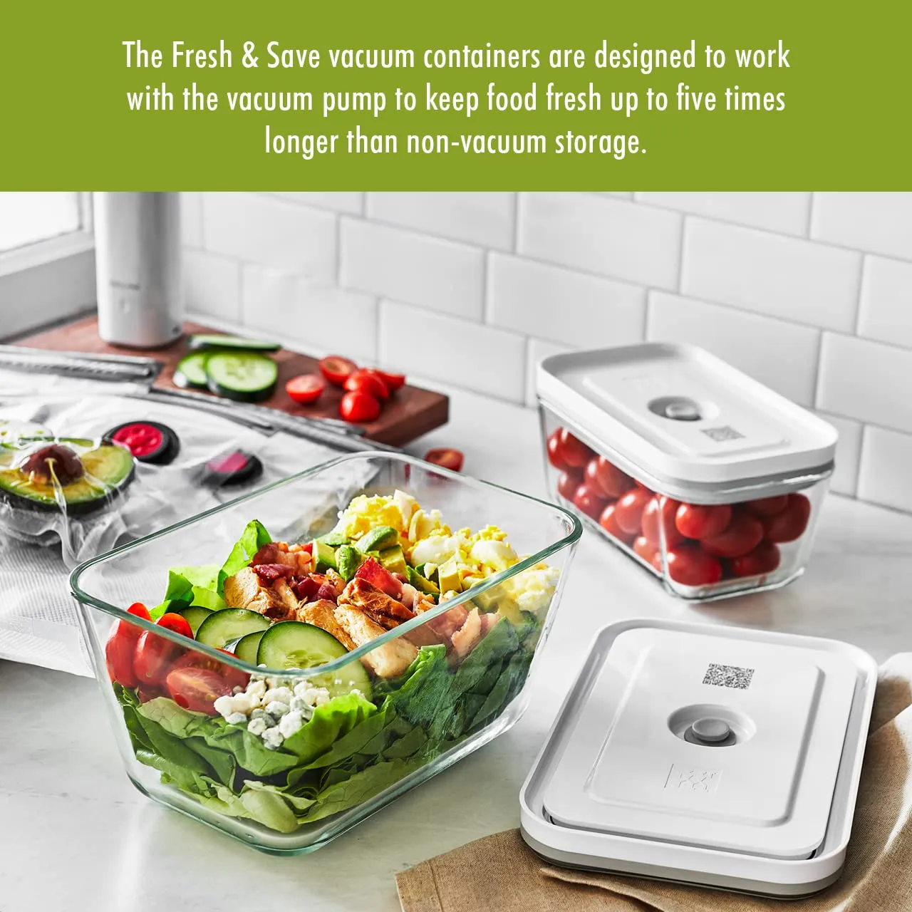 Zwilling Fresh & Save contenitori vetro 3 pezzi sottovuoto