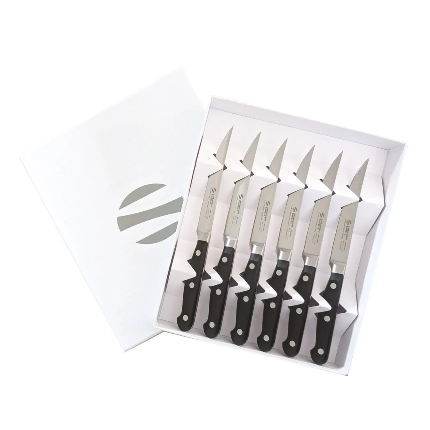 Sanelli Maitre Set 6 Coltelli Tavola Mezzo Dentati 11 cm