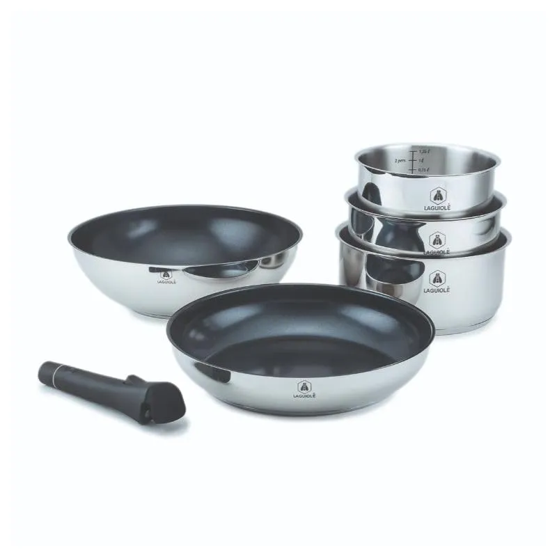 Laguiole en Aubrac set cucina 6 pezzi pentole inox ceramica