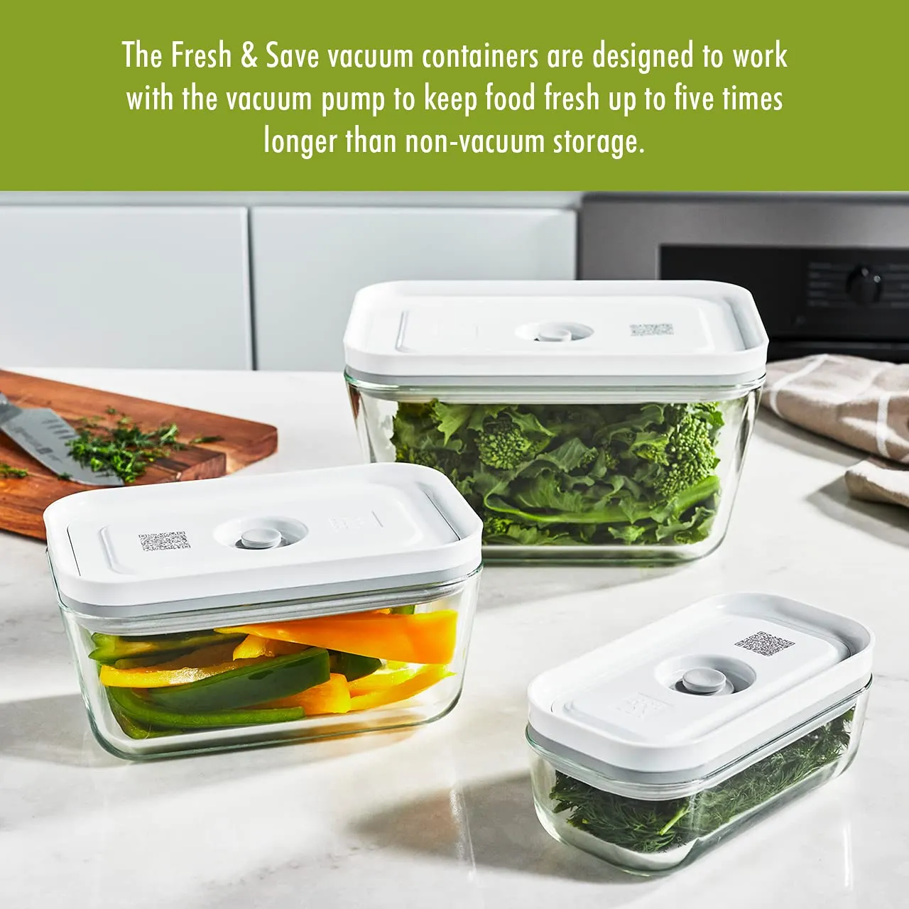 Zwilling Fresh & Save contenitori vetro 3 pezzi sottovuoto