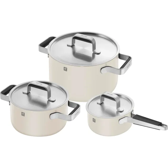 Zwilling Pure set pentole 6 pezzi avorio acciaio triplo strato
