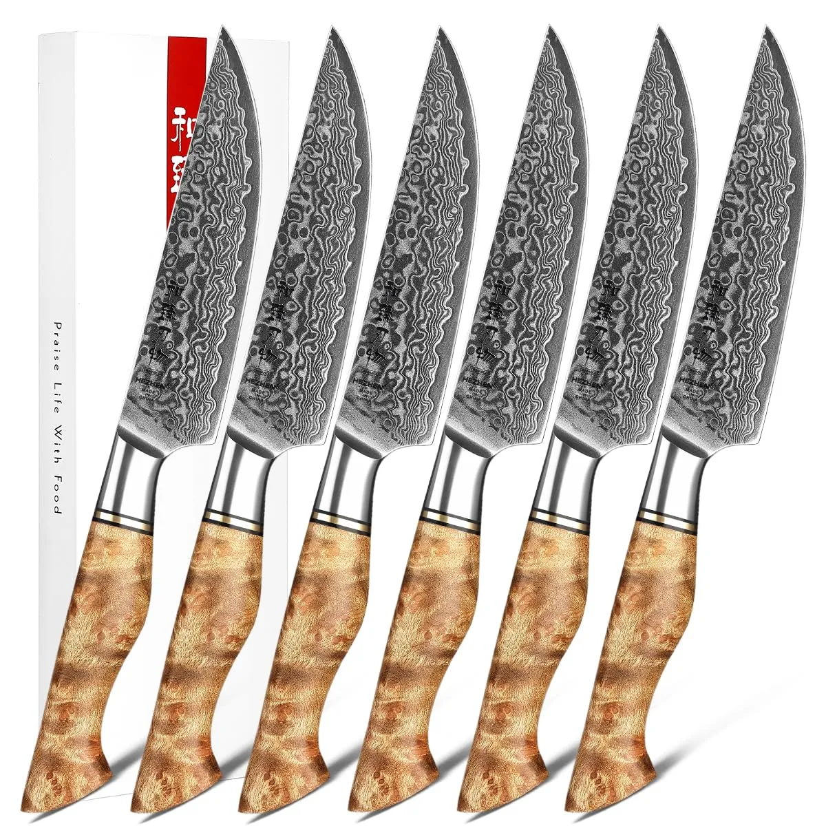 Hezhen Master Chef 21 cm Damasco 67 Strati Legno