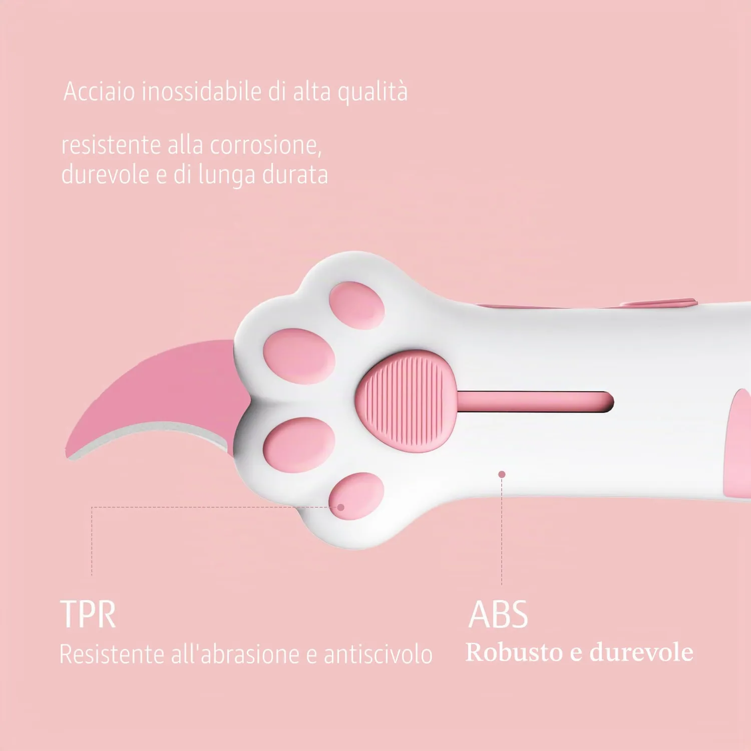 MEOWKIT Cutter Zampa Gatto Rosa Taglierino Mini