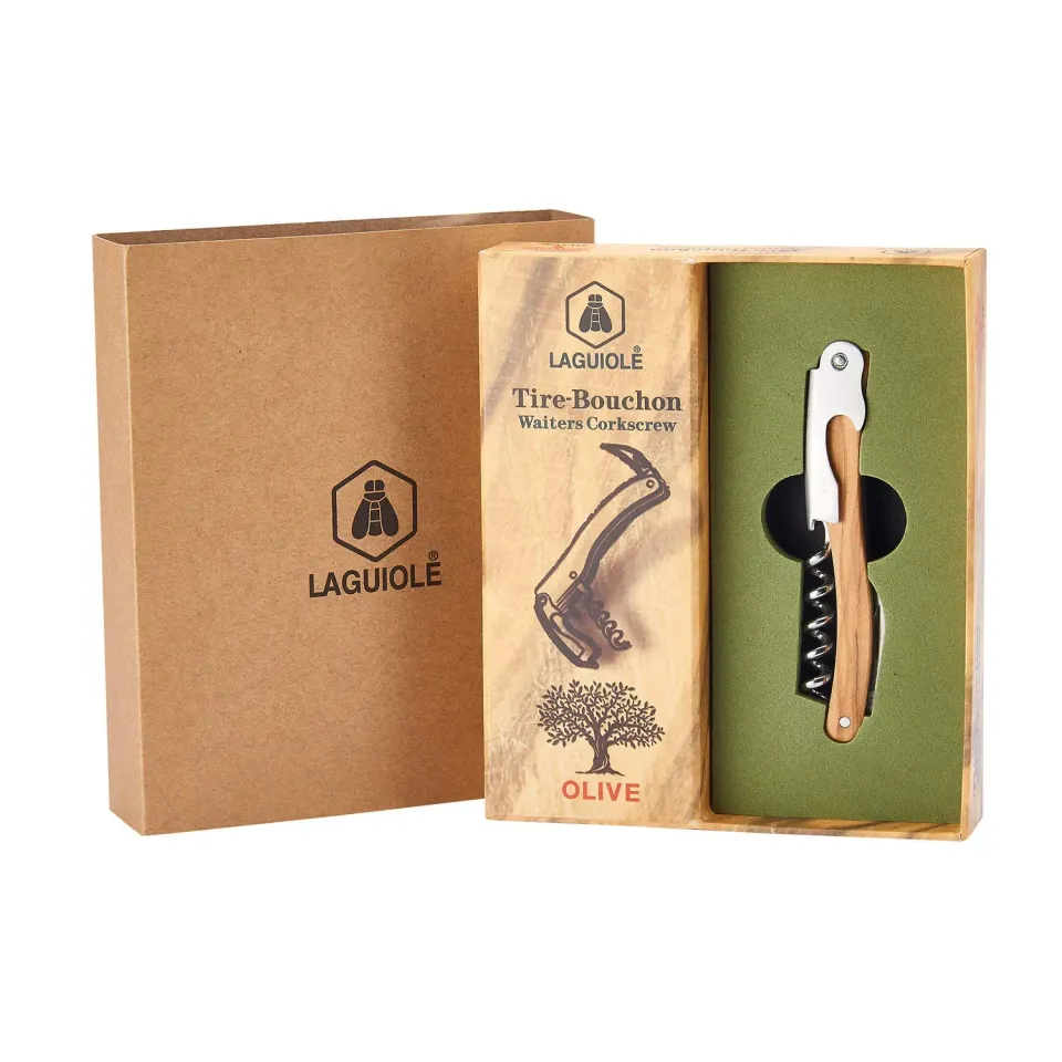 Laguiole en Aubrac cavatappi sommelier legno ulivo 3 in 1
