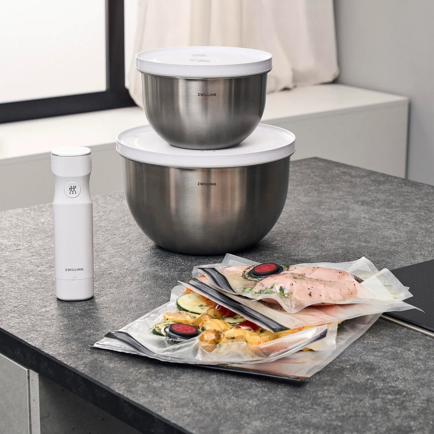 Zwilling Fresh & Save set ciotole sottovuoto 9 pezzi inox