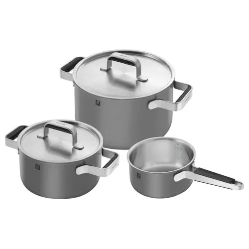 Zwilling Pure Set 3 Pentole Acciaio Grigio 16-24 cm