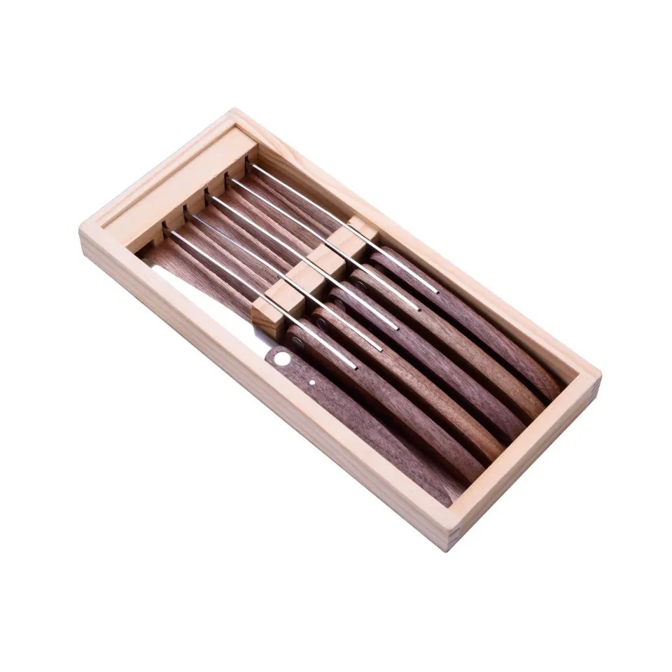 Laguiole Set 6 coltelli bistecca manico noce