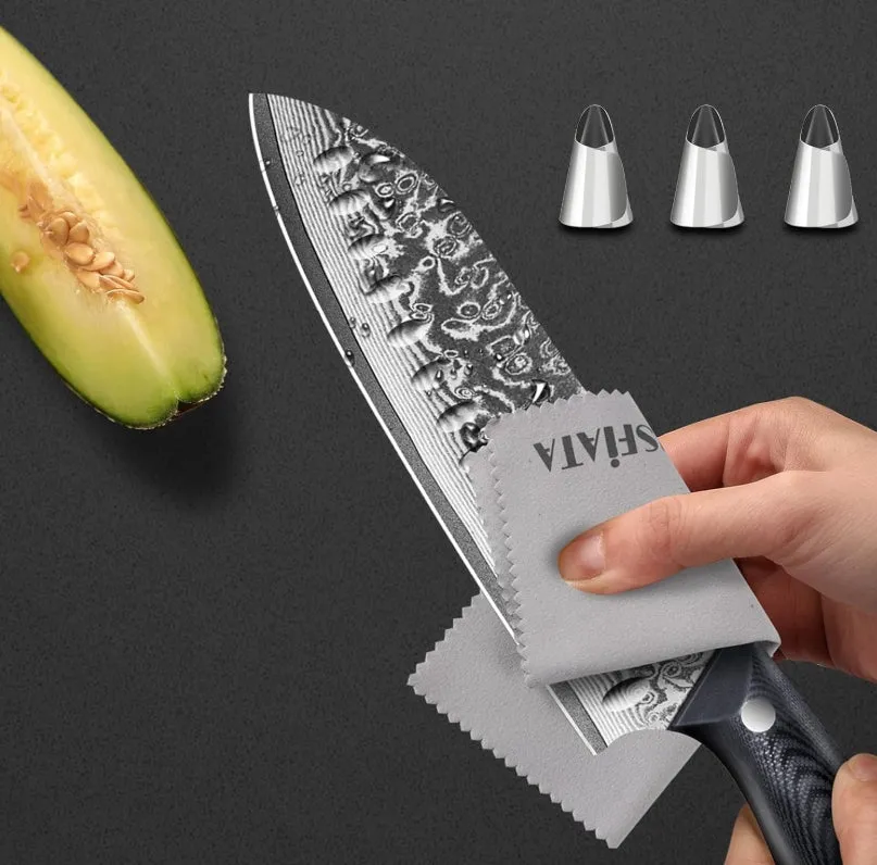 MOSFiATA santoku 7 pollici damasco 67 strati VG10