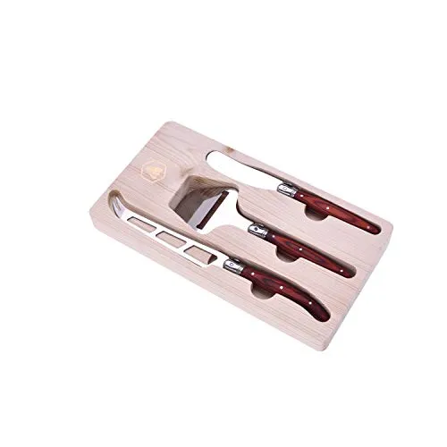 Laguiole en Aubrac set 3 coltelli formaggio legno marrone