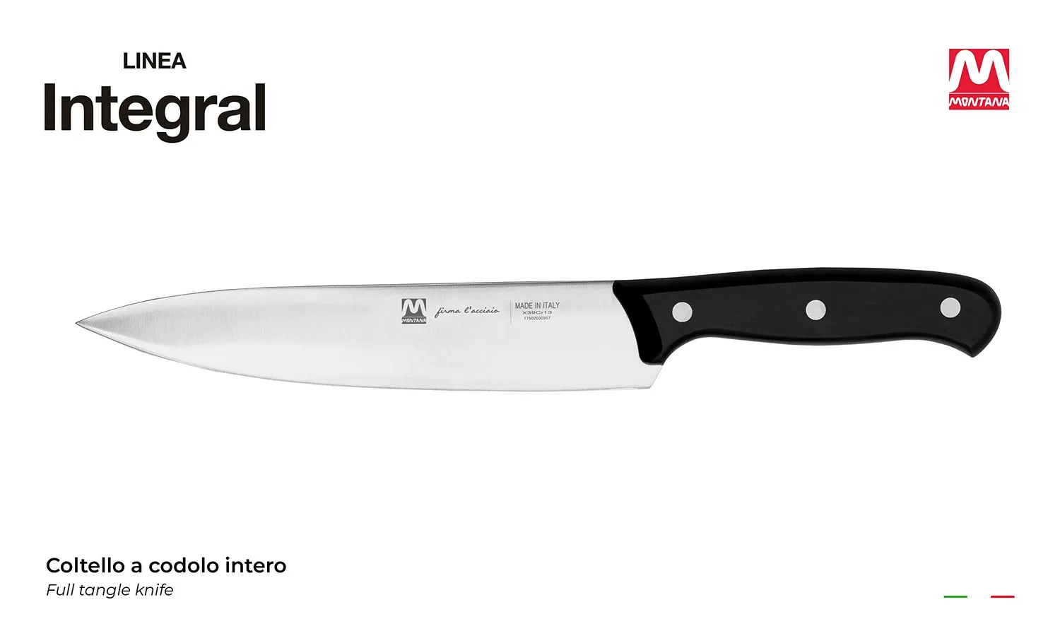 Montana Blu Integral coltello chef 20 cm acciaio azoto