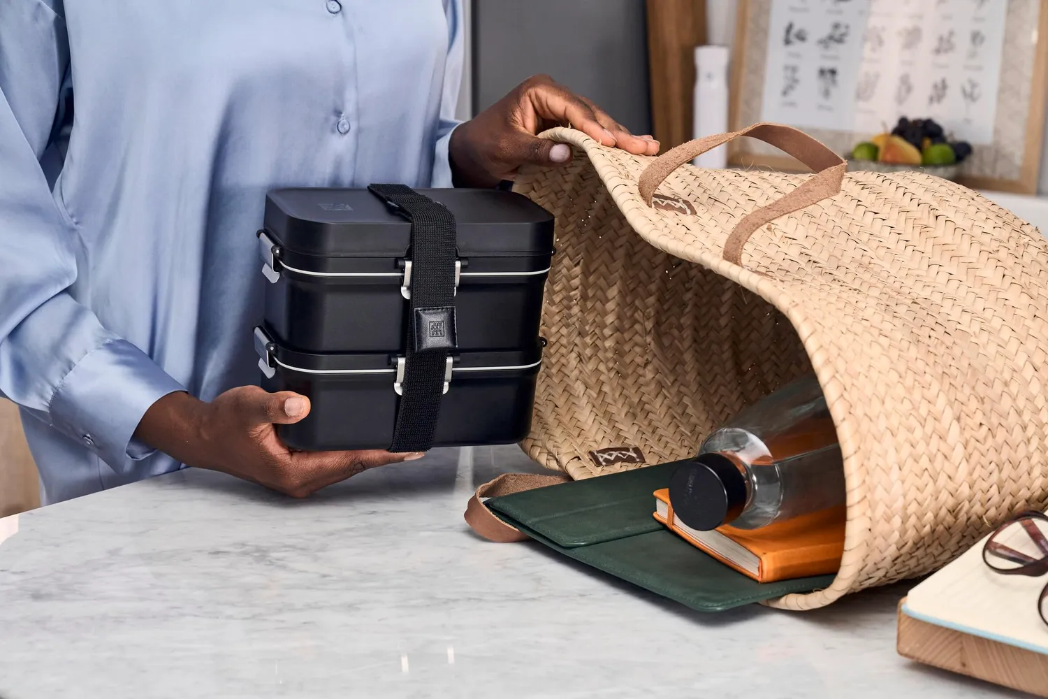Zwilling Fresh & Save lunch box nero sottovuoto posate