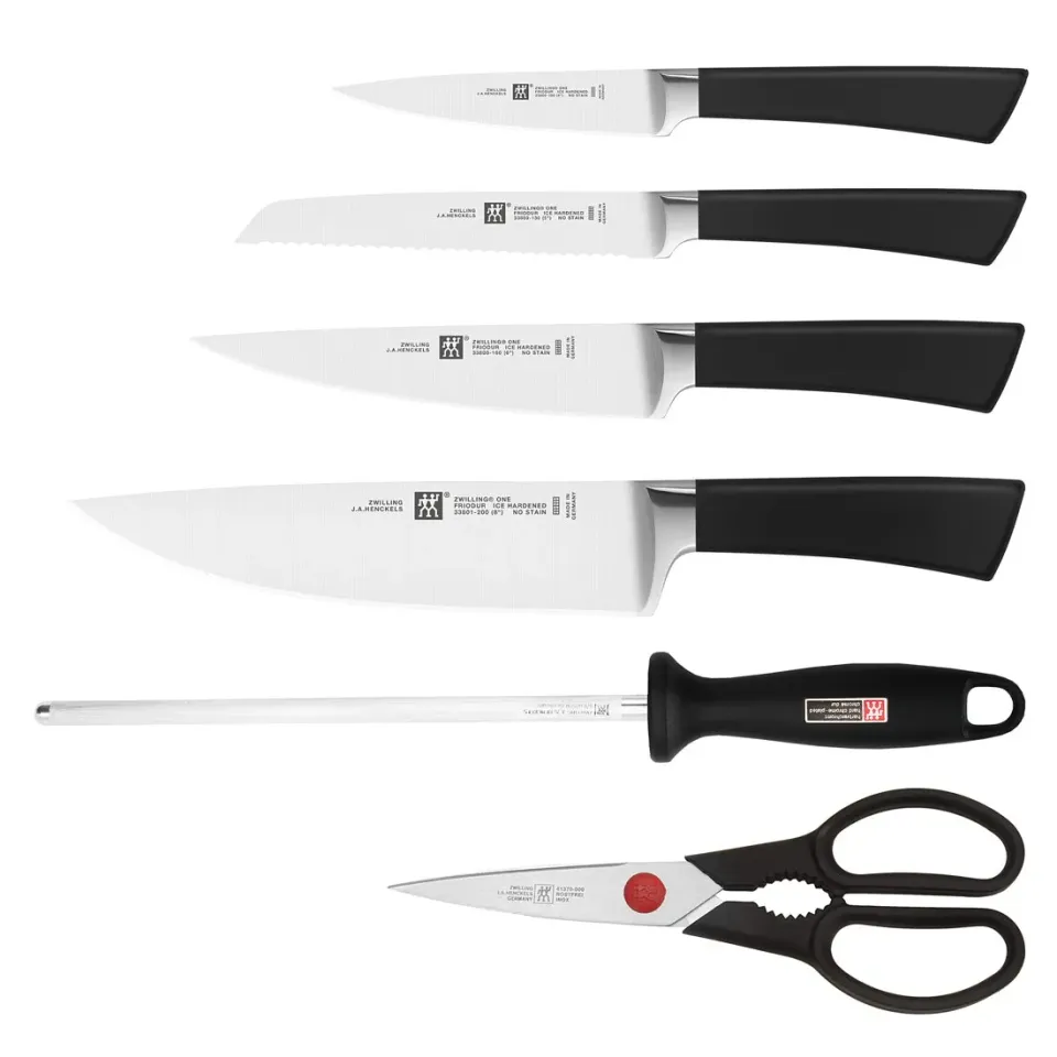 Zwilling One set 7 coltelli ceppo bambu acciaio forgiato