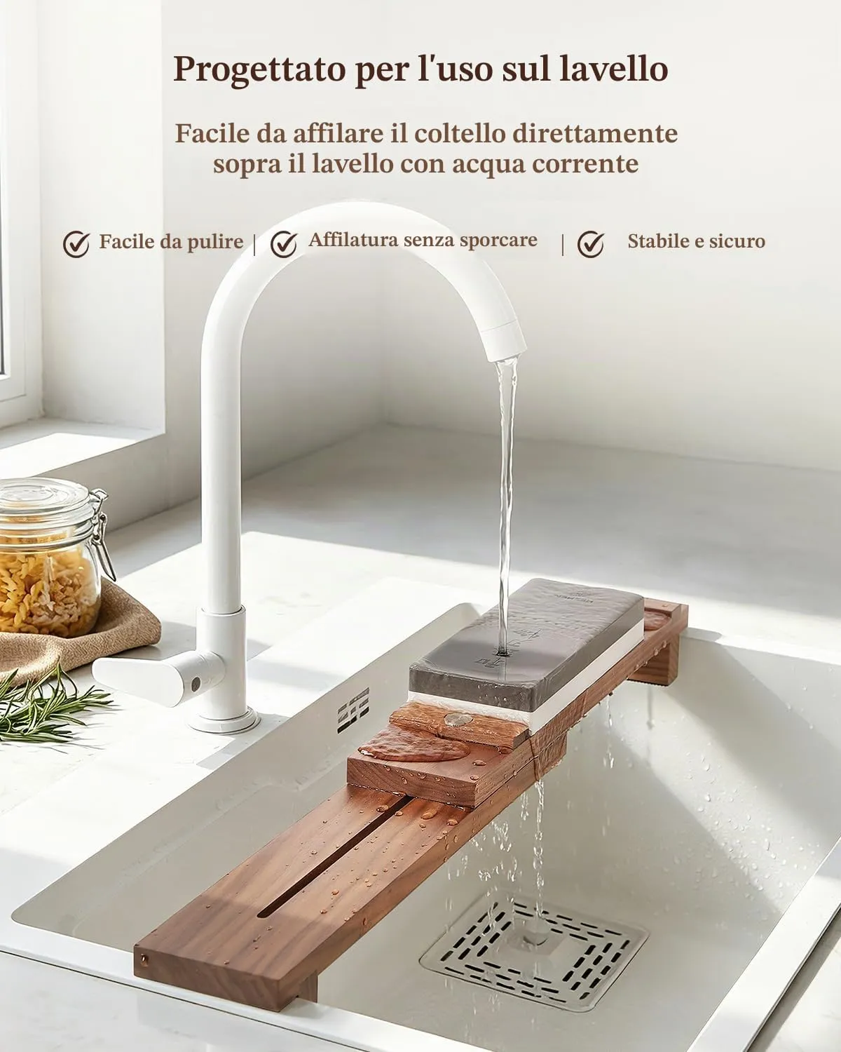 HEZHEN supporto affilacoltelli noce per pietre 6-25 cm