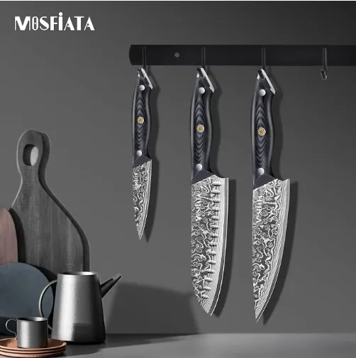 MOSFiATA Santoku Damasco 18 cm VG10 Manico G10