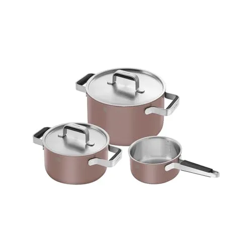 Zwilling Pure set pentole 3 pezzi rosa acciaio ceramica