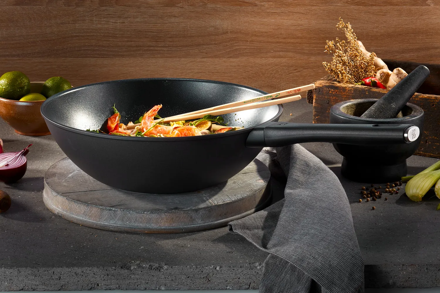 Zwilling Shine Wok Antiaderente Nero Alluminio 30 cm