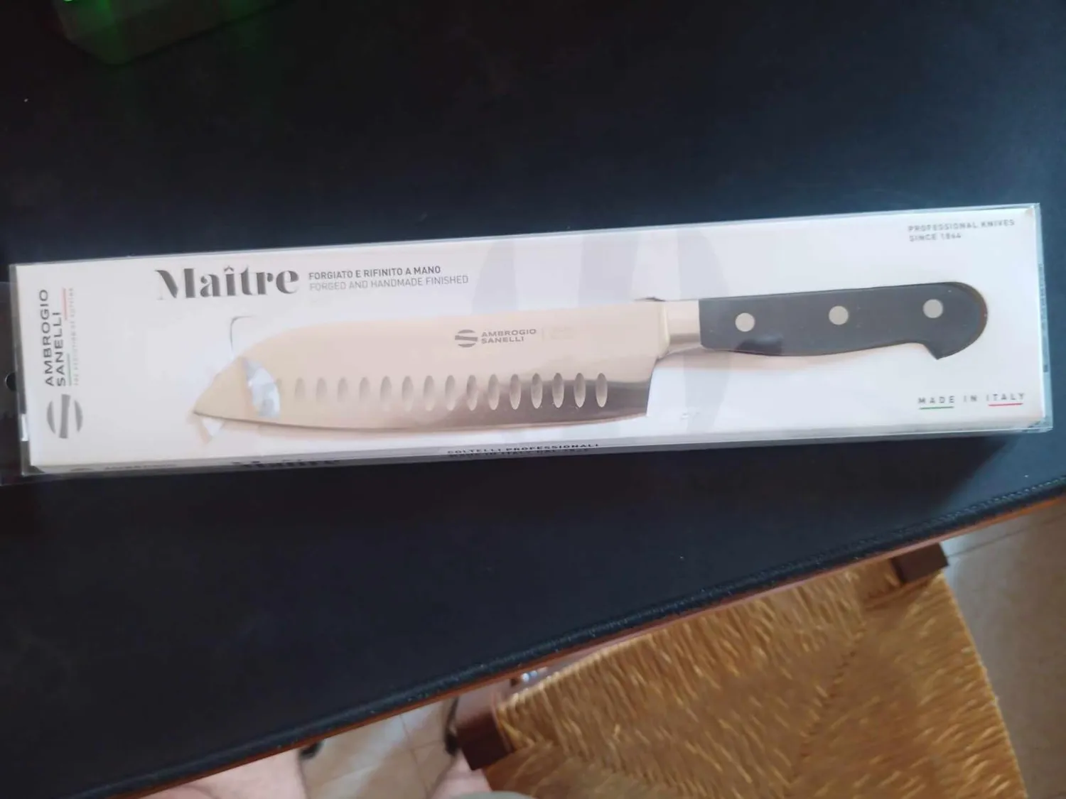 Sanelli Maitre Santoku coltello alveolato 18 cm inox