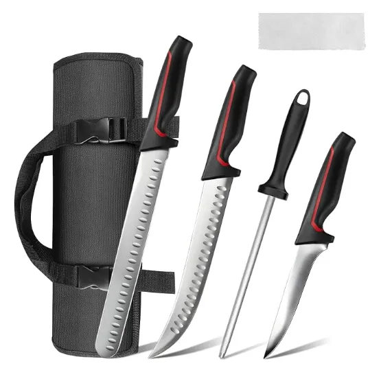 MOSFiATA set coltelli cucina 5 pezzi con borsa acciaio