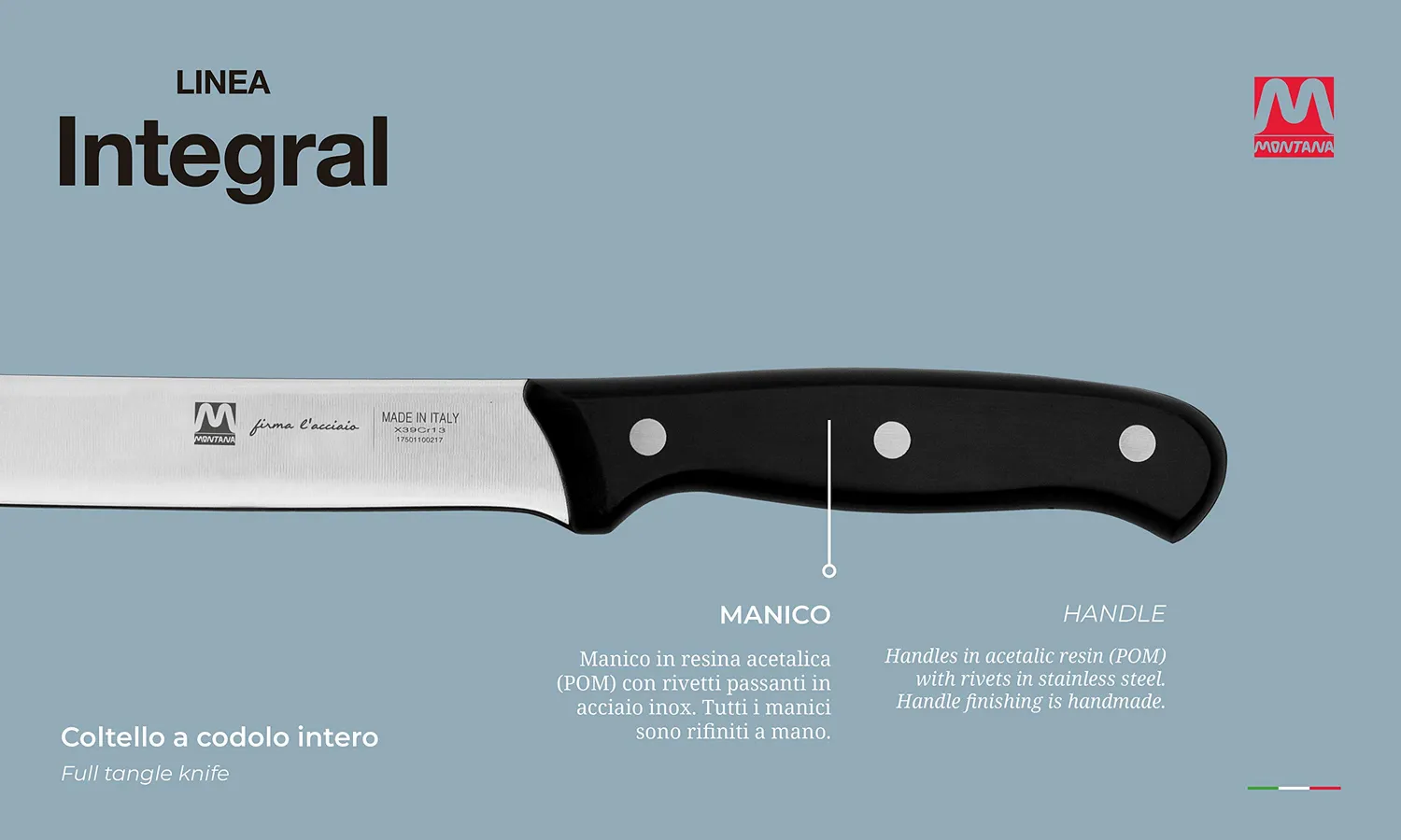 Montana Blu Integral coltello arrosto 23 cm inox
