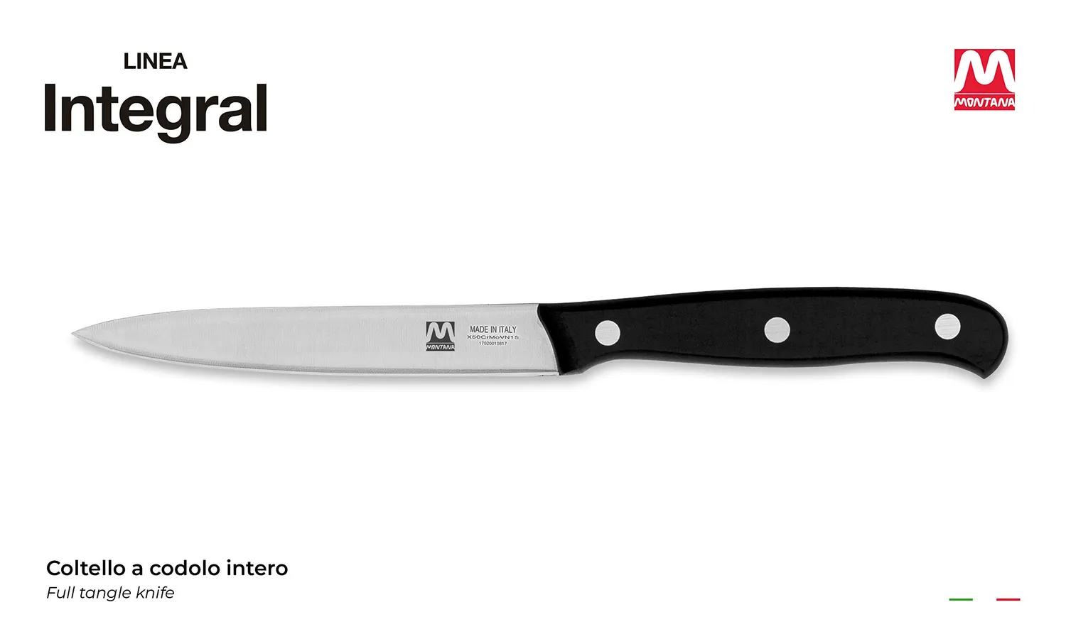 Montana Blu Integral Spelucchino 11 cm coltello cucina inox azoto