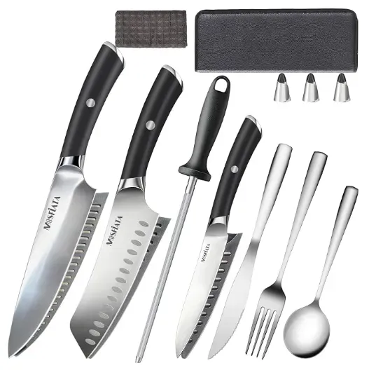 MOSFiATA Set Coltelli con Borsa Viaggio Campeggio Acciaio