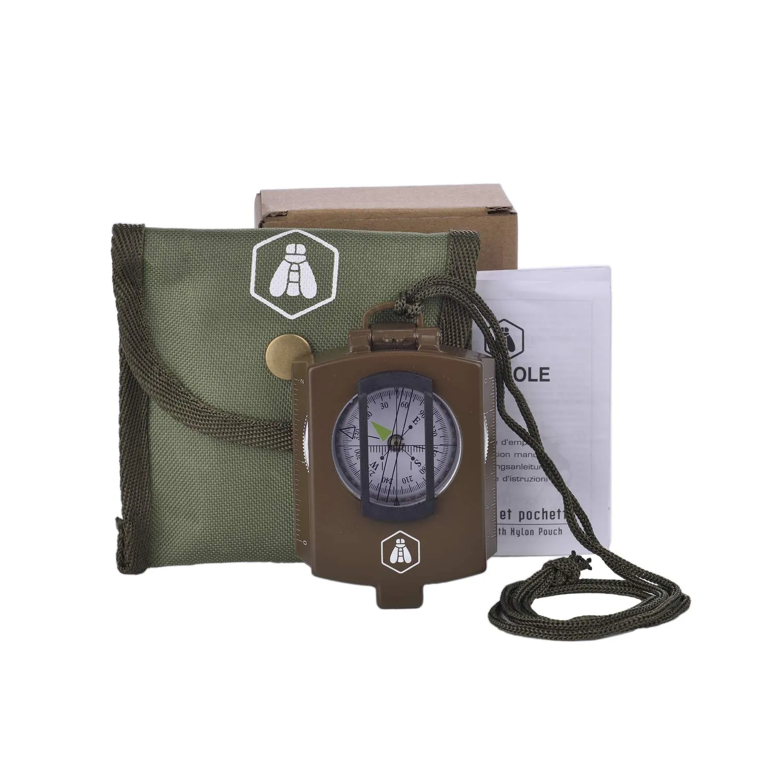 Laguiole bussola professionale metallo custodia nylon 360°