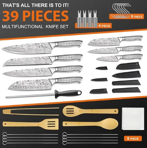 MOSFiATA Zaino Portacoltelli 39 Pezzi Chef BBQ 25cm