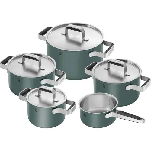 Zwilling Pure Set 5 Pentole Acciaio Verde 3 Strati
