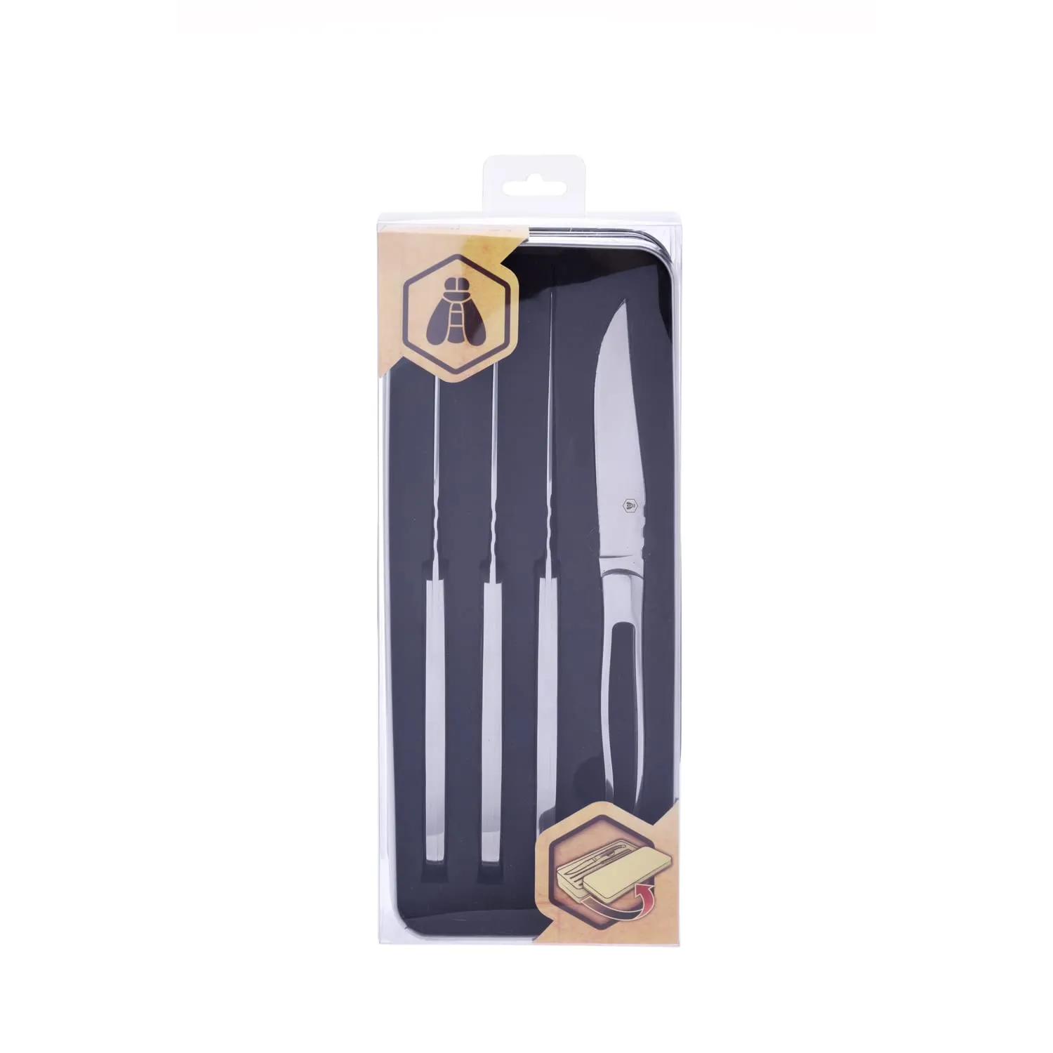 Laguiole en Aubrac set 4 coltelli bistecca inox