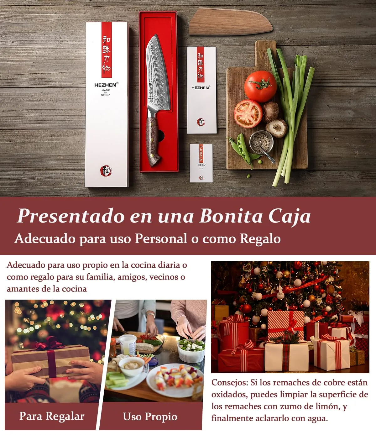 HEZHEN Damasco Coltello da Chef 19 cm Acciaio Damasco