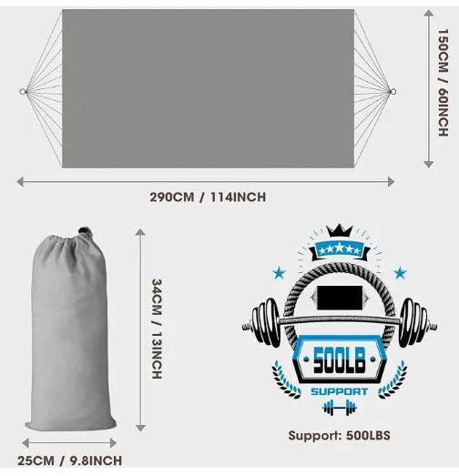 MOSFiATA Backyard amaca grigia 290x150 cm tela cotone