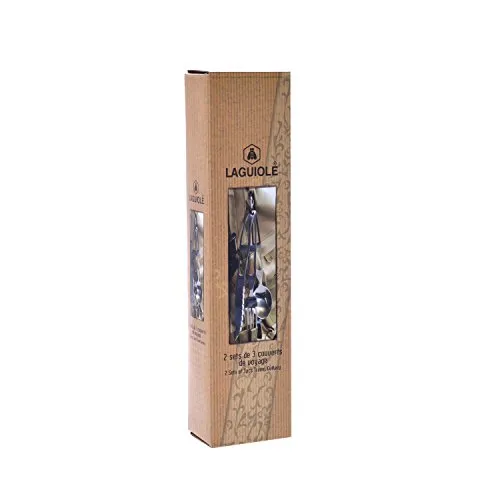 Laguiole Posate Viaggio set 2x3 pezzi moschettone grigio