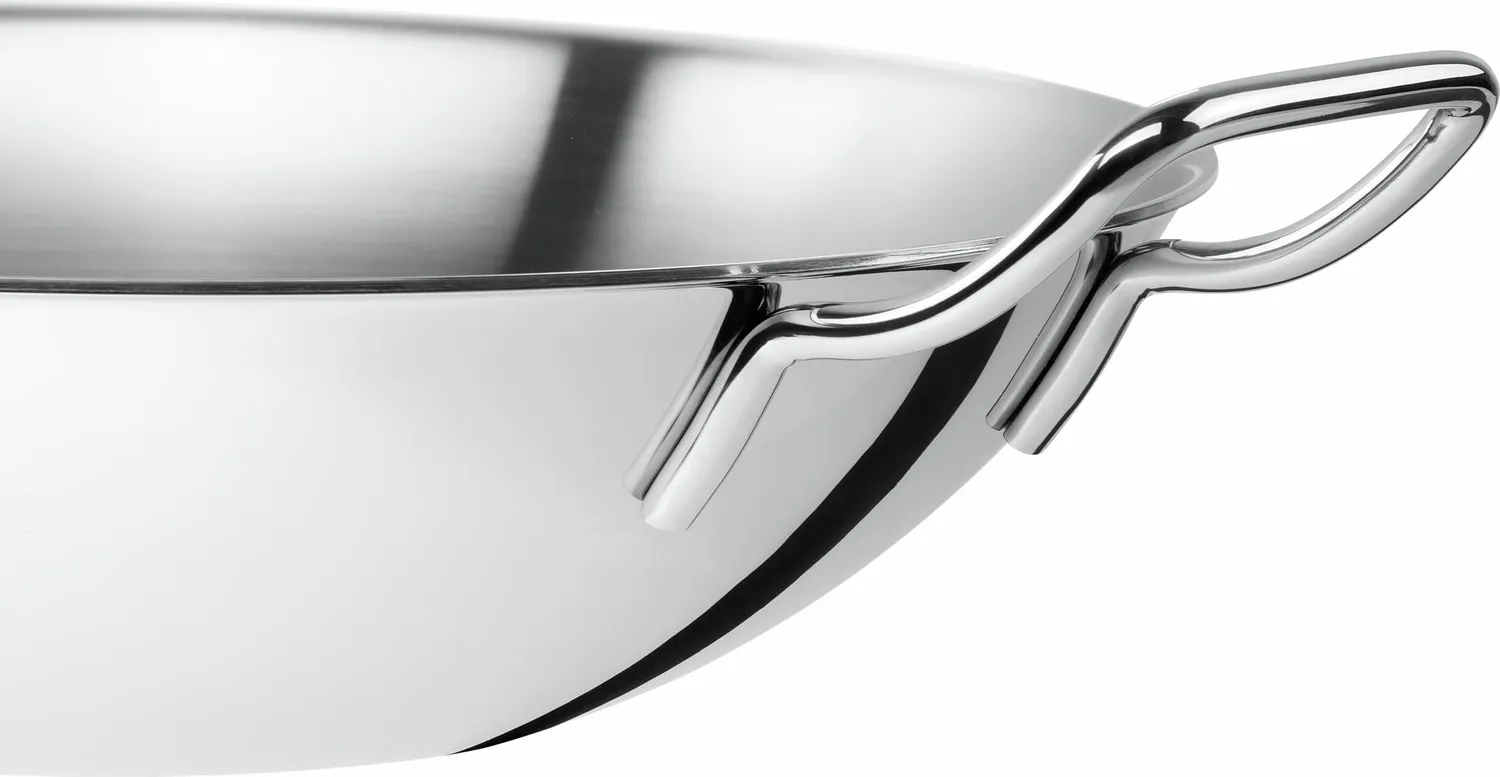 Zwilling Plus Wok Acciaio 32 cm con Coperchio e Griglia Induzione