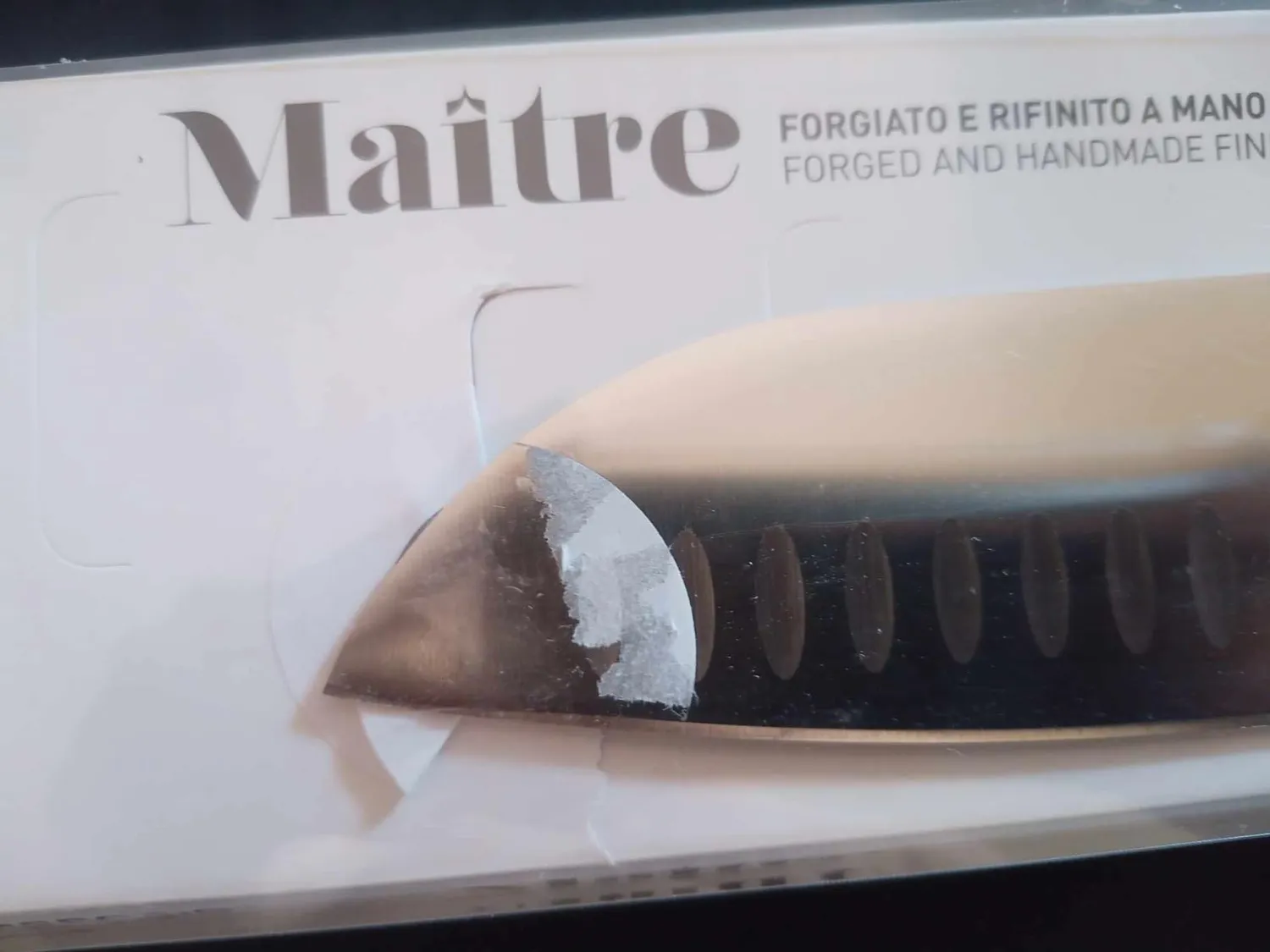 Sanelli Maitre Santoku coltello alveolato 18 cm inox