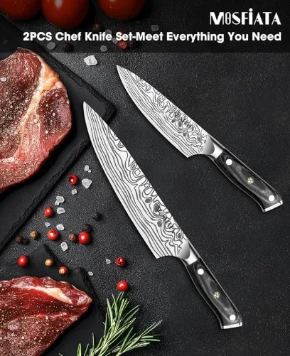 MOSFiATA set 2 coltelli chef 9" e 6" acciaio tedesco