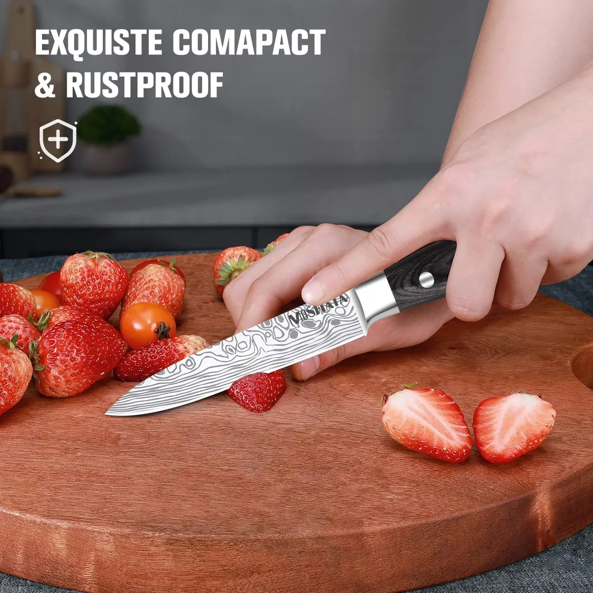 MOSFiATA Set 5 Coltelli Cucina Tedesco con Foderi