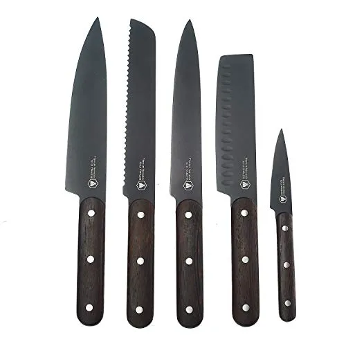 Laguiole en Aubrac Côté Cuisine set 5 coltelli lama nera